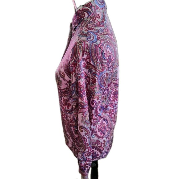 Vintage Eccobay Blouse Size 9-10 Paisley Button Long Sleeve - Picture 5 of 6